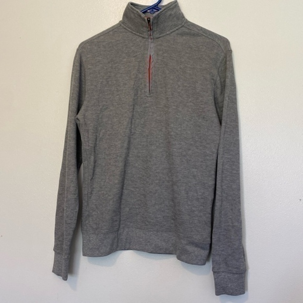 B made in India  grey and hugger orange  textured cotton blend shirt small